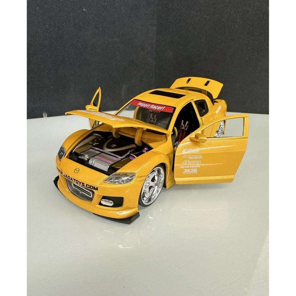 Jada 1/24 Mazda RX8 Import Racer Yellow Great Shape See Detailed Pics #50380-9